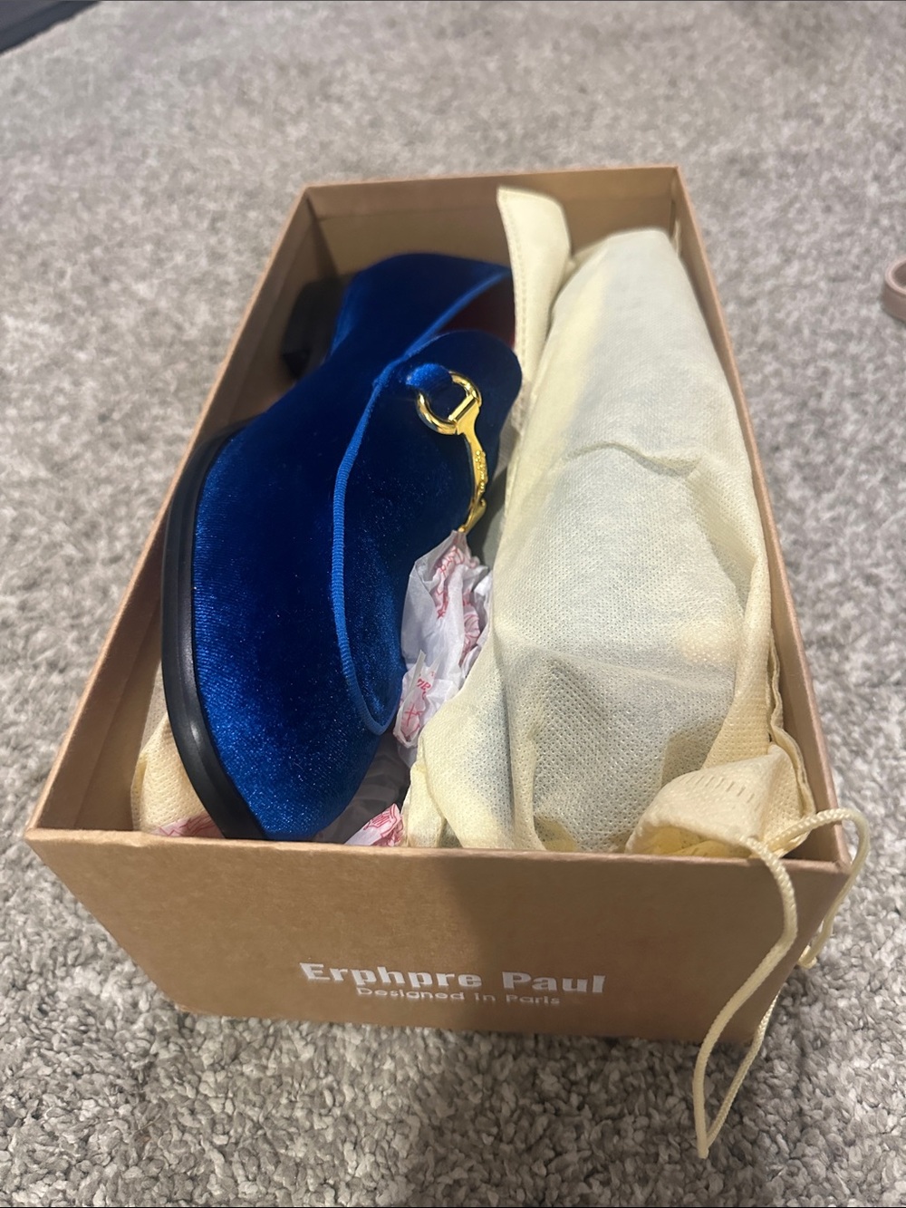 Royal Blue Velvet Mary Jane Flats